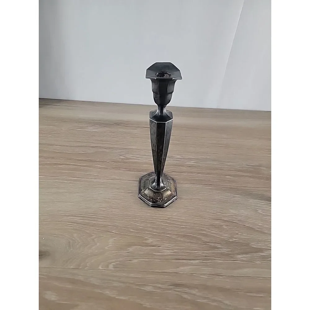 1‎ Wallace Candlestick Holders V1724 Silverplate 9 Inches High